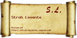 Stroh Levente névjegykártya