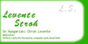 levente stroh business card